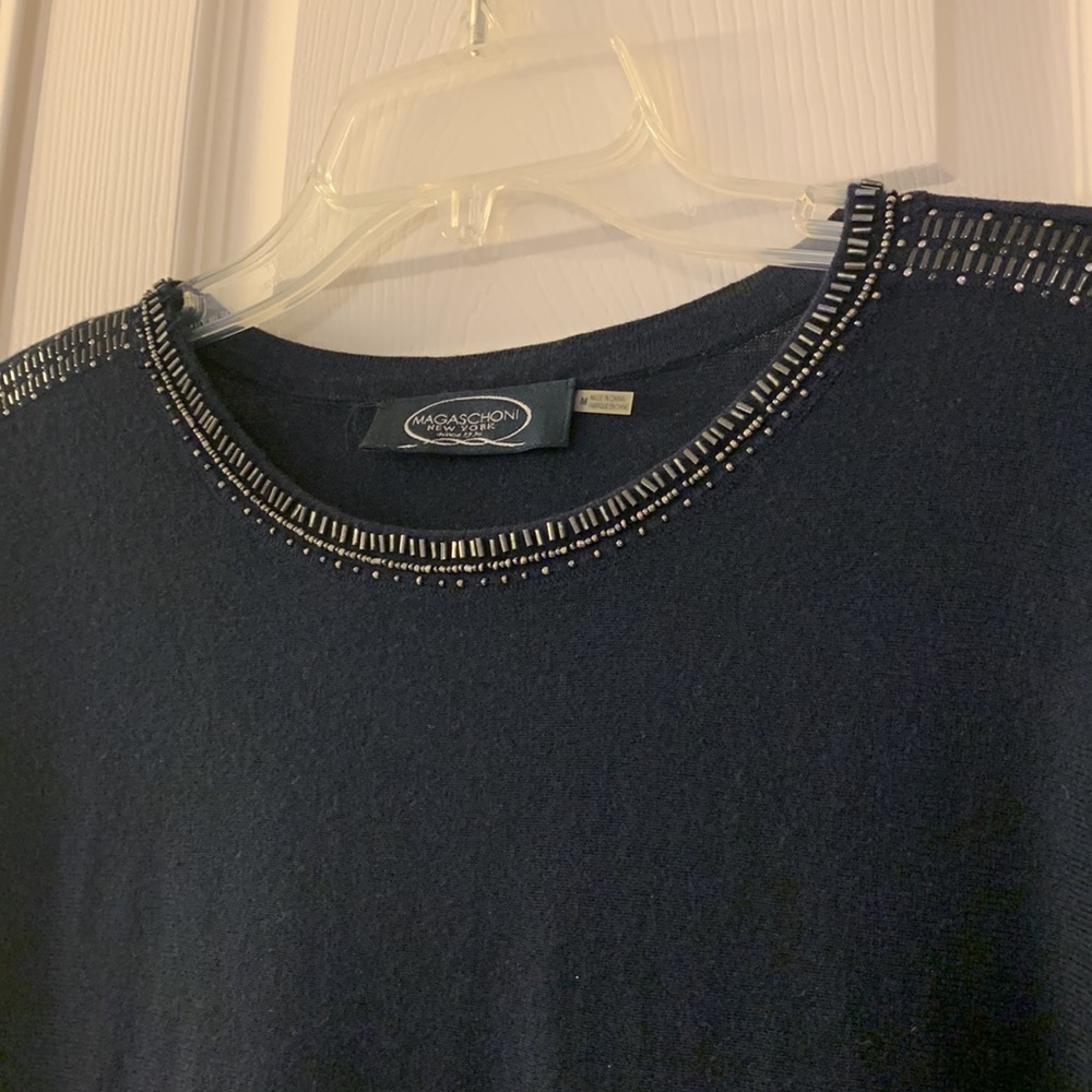Magaschoni silk cashmere embellished sweater M - Picture 2 of 7